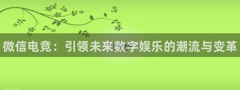 乐竞电竞网站官网：微信电竞：引领未来数字